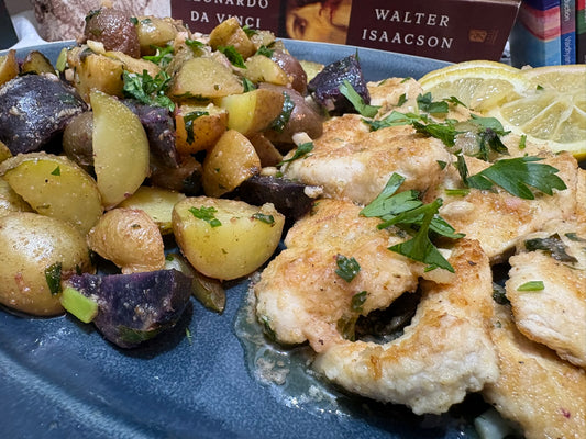 Low-Salt Chicken Piccata with Rosemary Potatoes