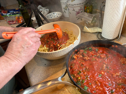 Sausage Stuffed Peppers with Pasta & Sausage Gravy