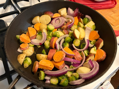 Lemon Breaded Chicken Thighs with Roasted Vegetables