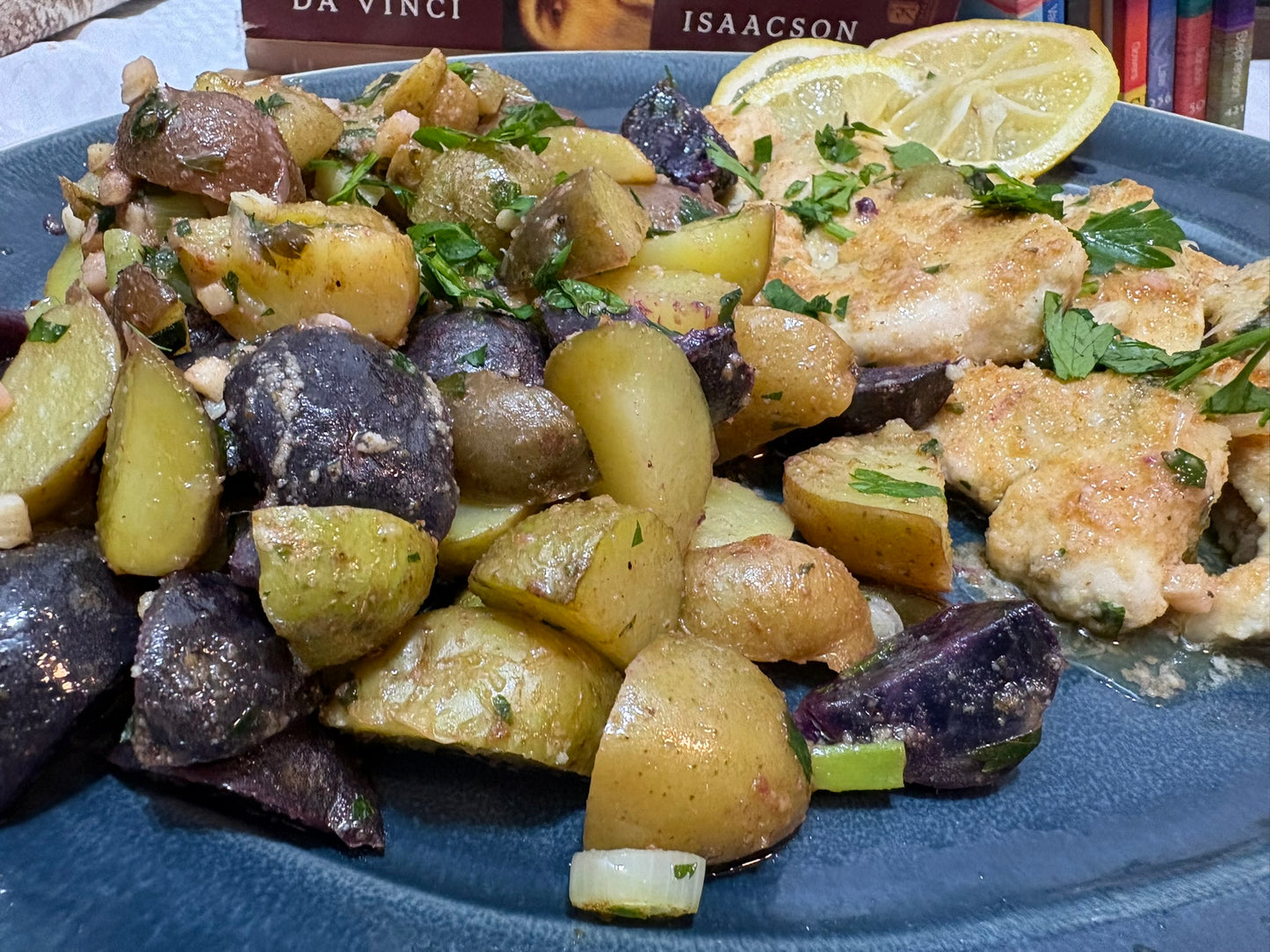 Low-Salt Chicken Piccata with Rosemary Potatoes