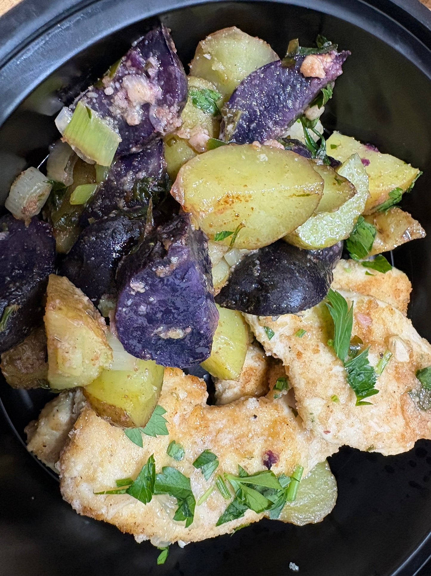 Low-Salt Chicken Piccata with Rosemary Potatoes